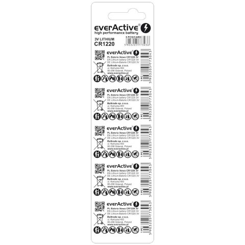 EverActive Baterie litowe mini CR1220 blister 5 sztuk EverActive Baterie litowe mini CR1220 blister 5 sztuk