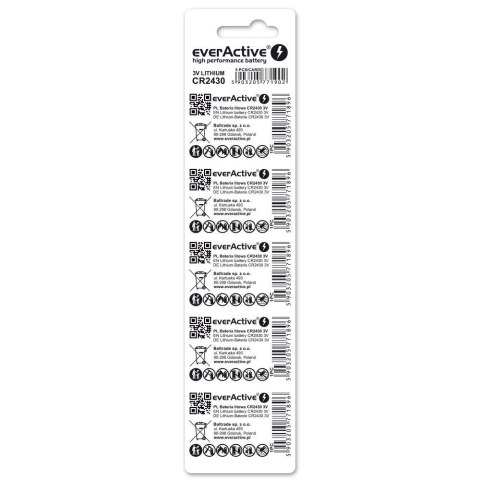 EverActive Baterie litowe mini CR2430 blister 5 szt. EverActive Baterie litowe mini CR2430 blister 5 szt.
