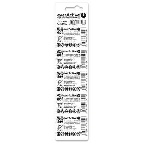 EverActive Baterie litowe mini CR2450 blister 5 szt. EverActive Baterie litowe mini CR2450 blister 5 szt.