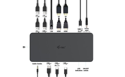 I-tec Stacja dokująca USB 3.0 / USB-C / Thunderbolt 3 Professional Dual 4K Display Docking Station Generation 2 + Power Delivery 100W I-tec Stacja dokująca USB 3.0 / USB-C / Thunderbolt 3 Professional Dual 4K Display Docking Station Generation 2 + Power Delivery 100W