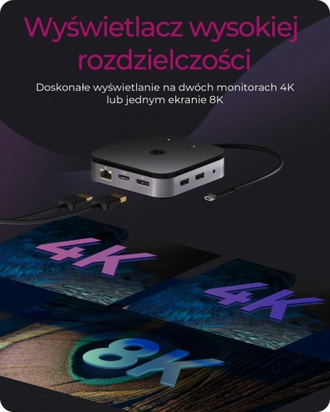 IcyBox Stacja dokująca IB-DK408-C41 7w1,HDMI, DP,USB,LAN
