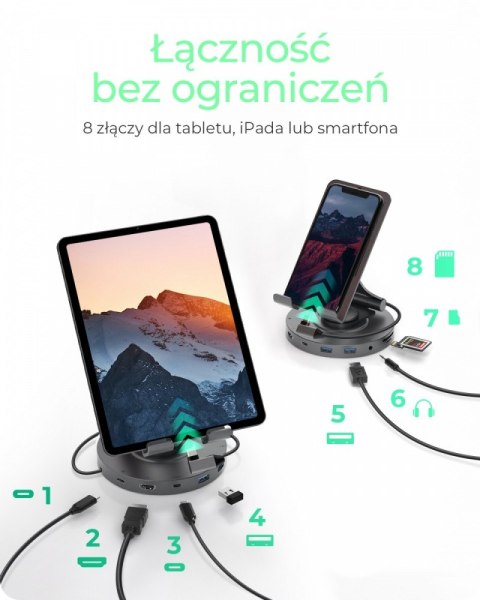IcyBox Uchwyt na tableta/smartfona z wbudowaną stacją dokujacą IB-TH100-DK