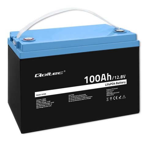 Qoltec Akumulator LiFePO4 Litowo-Żelazowo-Fosforanowy | 12.8V " 100Ah | 1280Wh | BMS