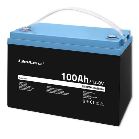 Qoltec Akumulator LiFePO4 Litowo-Żelazowo-Fosforanowy | 12.8V " 100Ah | 1280Wh | BMS