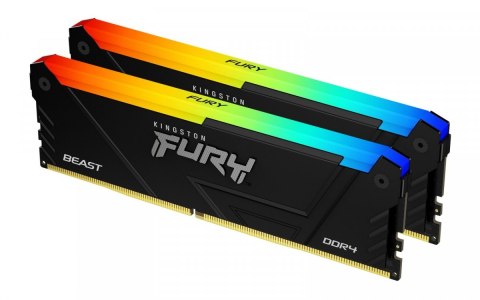 Kingston Pamięć DDR4 Fury Beast RGB 64GB(2*32GB)/3200 CL16 Kingston Pamięć DDR4 Fury Beast RGB 64GB(2*32GB)/3200 CL16