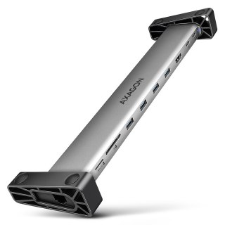 AXAGON HMC-10HLS Wieloportowy hub USB 9in1, 5Gbps, 4x USB-A, HDMI 4K/60Hz, GLAN, SD/microSD, PD 100W, 25cm USB-C kabel