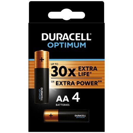 Duracell Baterie Optimum AA LR6 blister 4 sztuki Duracell Baterie Optimum AA LR6 blister 4 sztuki