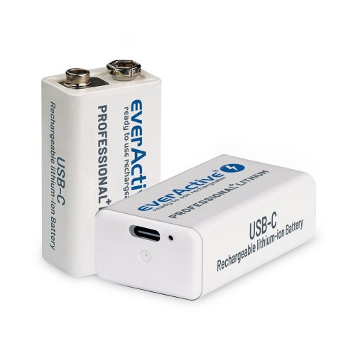 EverActive Akumulator 6F22/9V Li-ion 550 mAh USB-C EverActive Akumulator 6F22/9V Li-ion 550 mAh USB-C