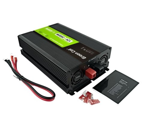 Green Cell Przetwornica LCD 12V 2000W/4000W Czysty sinus z wywietlaczem