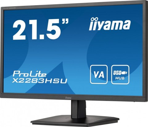 IIYAMA Monitor 21.5 cala X2283HSU-B1 VA,HDMI,DP,2x2W,2xUSB,1ms,VESA