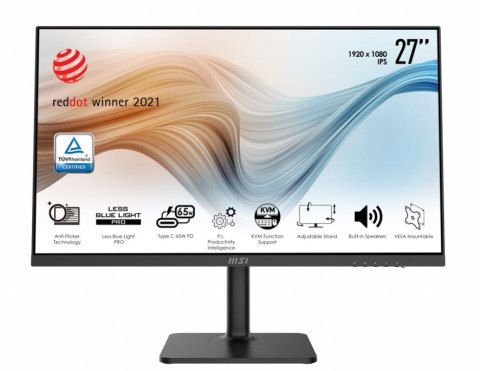 MSI Monitor Modern MD272P 27 cali IPS/LED/FHD/4ms/75Hz