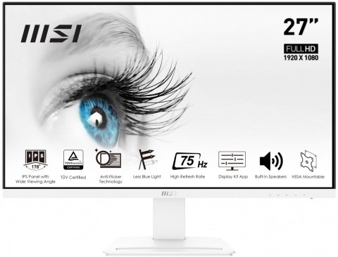 MSI Monitor PRO MP273W 27 cali IPS /FHD/75Hz/HDMI DP/biały