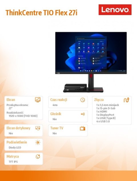 Lenovo Monitor ThinkCentre 27i Flex Tiny in One LCD - 27.0 12BKMAT1EU Lenovo Monitor ThinkCentre 27i Flex Tiny in One LCD - 27.0 12BKMAT1EU