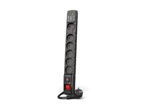 Acar Listwa zasilająca S6 USB A+C 5M 6X 230V PD3.0 QC Czarna Acar Listwa zasilająca S6 USB A+C 5M 6X 230V PD3.0 QC Czarna