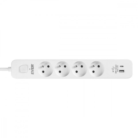 EVER Listwa antyprzepięciowa PROTECT 4PL 1A1C USB T/LZ12-PRO015/1000 EVER Listwa antyprzepięciowa PROTECT 4PL 1A1C USB T/LZ12-PRO015/1000