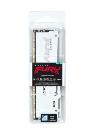 Kingston Pamięć DDR5 Fury Beast RGB 16GB(1*16GB)/6400 CL32 biała