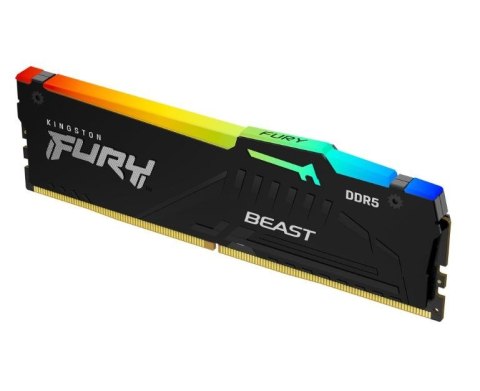 Kingston Pamięć DDR5 Fury Beast RGB 16GB(1*16GB)/6800 CL34 EXPO czarna Kingston Pamięć DDR5 Fury Beast RGB 16GB(1*16GB)/6800 CL34 EXPO czarna