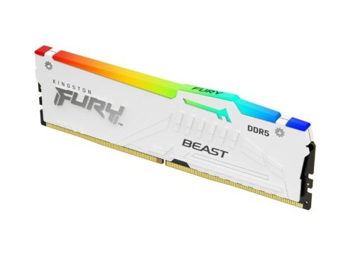 Kingston Pamięć DDR5 Fury Beast RGB 16GB(1*16GB)/6800 CL34 XMP biała Kingston Pamięć DDR5 Fury Beast RGB 16GB(1*16GB)/6800 CL34 XMP biała