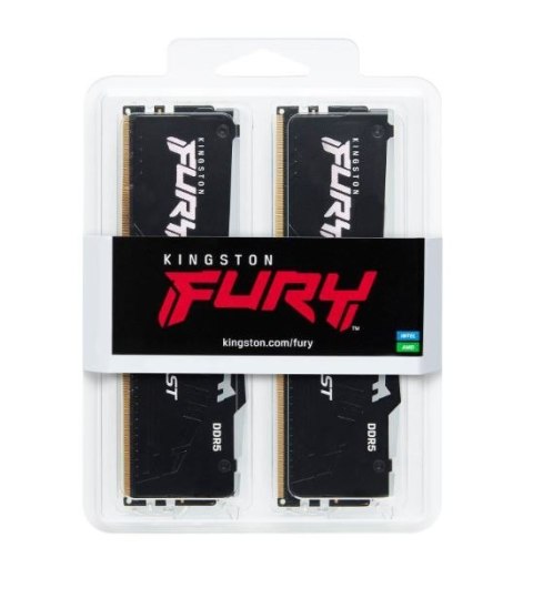 Kingston Pamięć DDR5 Fury Beast RGB 32GB(1*32GB)/6000 CL30 XMP czarna Kingston Pamięć DDR5 Fury Beast RGB 32GB(1*32GB)/6000 CL30 XMP czarna
