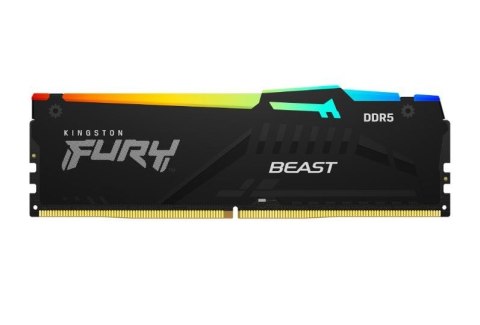 Kingston Pamięć DDR5 Fury Beast RGB 32GB(1*32GB)/6000 CL30 XMP czarna Kingston Pamięć DDR5 Fury Beast RGB 32GB(1*32GB)/6000 CL30 XMP czarna