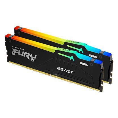 Kingston Pamięć DDR5 Fury Beast RGB 32GB(2*16GB)/6000 CL30 EXPO czarna Kingston Pamięć DDR5 Fury Beast RGB 32GB(2*16GB)/6000 CL30 EXPO czarna