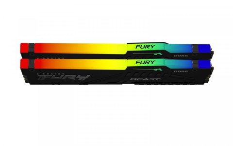 Kingston Pamięć DDR5 Fury Beast RGB 64GB(2*32GB)/6400 CL32 EXPO czarna Kingston Pamięć DDR5 Fury Beast RGB 64GB(2*32GB)/6400 CL32 EXPO czarna
