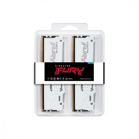 Kingston Pamięć DDR5 Fury Beast RGB 64GB(2*32GB)/6400 CL32 XMP biała Kingston Pamięć DDR5 Fury Beast RGB 64GB(2*32GB)/6400 CL32 XMP biała