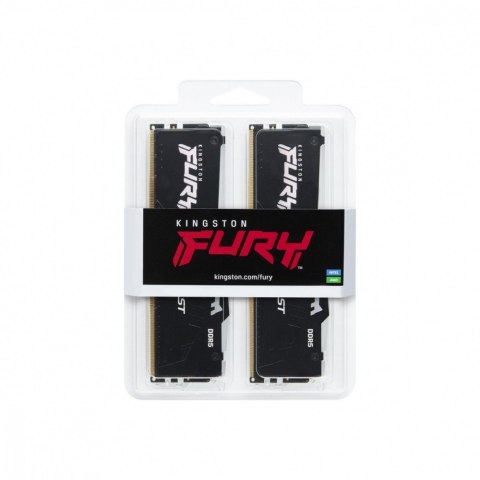 Kingston Pamięć DDR5 Fury Beast RGB 64GB(2*32GB)/6400 CL32 XMP czarna Kingston Pamięć DDR5 Fury Beast RGB 64GB(2*32GB)/6400 CL32 XMP czarna