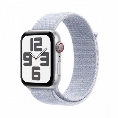 Apple Watch SE GPS + Cellular, koperta 40 mm z aluminium w kolorze srebrnym z opaską sportową w kolorze błękitnego obłoku Apple Watch SE GPS + Cellular, koperta 40 mm z aluminium w kolorze srebrnym z opaską sportową w kolorze błękitnego obłoku