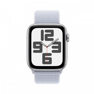 Apple Watch SE GPS + Cellular, koperta 40 mm z aluminium w kolorze srebrnym z opaską sportową w kolorze błękitnego obłoku