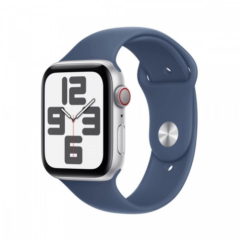 Apple Watch SE GPS + Cellular, koperta 40 mm z aluminium w kolorze srebrnym z paskiem sportowym w kolorze denim - rozmiar S/M Apple Watch SE GPS + Cellular, koperta 40 mm z aluminium w kolorze srebrnym z paskiem sportowym w kolorze denim - rozmiar S/M