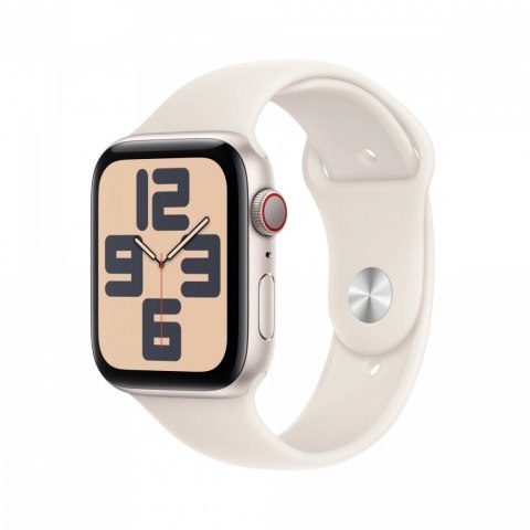Apple Watch SE GPS + Cellular, koperta 44 mm z aluminium w kolorze księżycowej poświaty z paskiem sportowym w kolorze księżycowej pośw Apple Watch SE GPS + Cellular, koperta 44 mm z aluminium w kolorze księżycowej poświaty z paskiem sportowym w kolorze księżycowej pośw