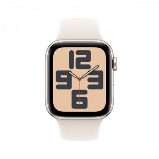 Apple Watch SE GPS + Cellular, koperta 44 mm z aluminium w kolorze księżycowej poświaty z paskiem sportowym w kolorze księżycowej pośw