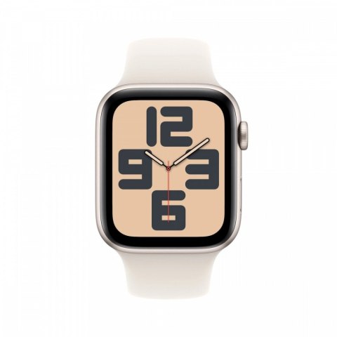 Apple Watch SE GPS, koperta 44 mm z aluminium w kolorze księżycowej poświaty z paskiem sportowym w kolorze księżycowej poświaty - rozm Apple Watch SE GPS, koperta 44 mm z aluminium w kolorze księżycowej poświaty z paskiem sportowym w kolorze księżycowej poświaty - rozm