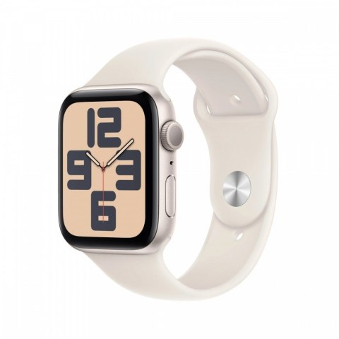 Apple Watch SE GPS, koperta 44 mm z aluminium w kolorze księżycowej poświaty z paskiem sportowym w kolorze księżycowej poświaty - rozm Apple Watch SE GPS, koperta 44 mm z aluminium w kolorze księżycowej poświaty z paskiem sportowym w kolorze księżycowej poświaty - rozm