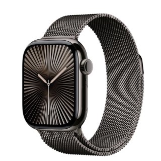 Apple Watch Series 10 GPS + Cellular, koperta 42 mm z tytanu w kolorze łupkowym z bransoletą mediolańską w kolorze łupkowym