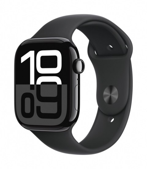 Apple Watch Series 10 GPS + Cellular, koperta 46 mm z aluminium w kolorze onyksu z paskiem sportowym w kolorze czarnym - rozmiar M/L Apple Watch Series 10 GPS + Cellular, koperta 46 mm z aluminium w kolorze onyksu z paskiem sportowym w kolorze czarnym - rozmiar M/L
