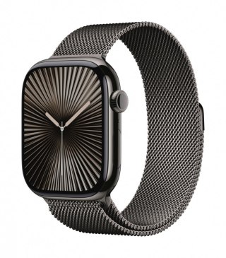 Apple Watch Series 10 GPS + Cellular, koperta 46 mm z tytanu w kolorze łupkowym z bransoletą mediolańską w kolorze łupkowym - rozmiar 