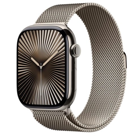 Apple Watch Series 10 GPS + Cellular, koperta 46 mm z tytanu w kolorze naturalnym z bransoletą mediolańską w kolorze naturalnego tytan Apple Watch Series 10 GPS + Cellular, koperta 46 mm z tytanu w kolorze naturalnym z bransoletą mediolańską w kolorze naturalnego tytan