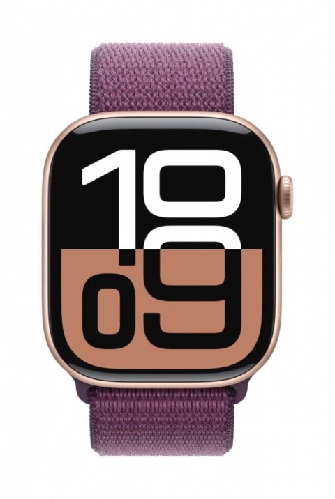 Apple Watch Series 10 GPS, koperta 42 mm z aluminium w kolorze różowego złota z opaską sportową w kolorze dojrzałej śliwki Apple Watch Series 10 GPS, koperta 42 mm z aluminium w kolorze różowego złota z opaską sportową w kolorze dojrzałej śliwki