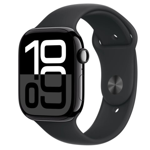 Apple Watch Series 10 GPS, koperta 46 mm z aluminium w kolorze onyksu z paskiem sportowym w kolorze czarnym - rozmiar M/L Apple Watch Series 10 GPS, koperta 46 mm z aluminium w kolorze onyksu z paskiem sportowym w kolorze czarnym - rozmiar M/L