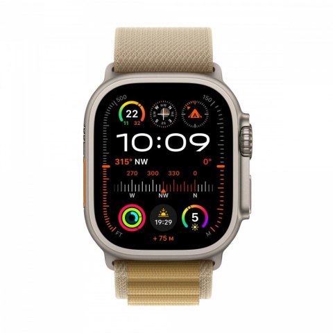 Apple Watch Ultra 2 GPS + Cellular, koperta 49 mm z tytanu w kolorze naturalnym z opaską Alpine L w kolorze beżowym Apple Watch Ultra 2 GPS + Cellular, koperta 49 mm z tytanu w kolorze naturalnym z opaską Alpine L w kolorze beżowym
