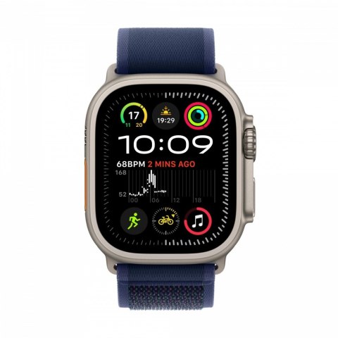 Apple Watch Ultra 2 GPS + Cellular, koperta 49 mm z tytanu w kolorze naturalnym z opaską Trial S/M w kolorze niebieskim Apple Watch Ultra 2 GPS + Cellular, koperta 49 mm z tytanu w kolorze naturalnym z opaską Trial S/M w kolorze niebieskim