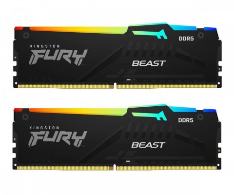 Kingston Pamięć DDR5 Fury Beast RGB 32GB(2*16GB)/6000 CL36 Kingston Pamięć DDR5 Fury Beast RGB 32GB(2*16GB)/6000 CL36