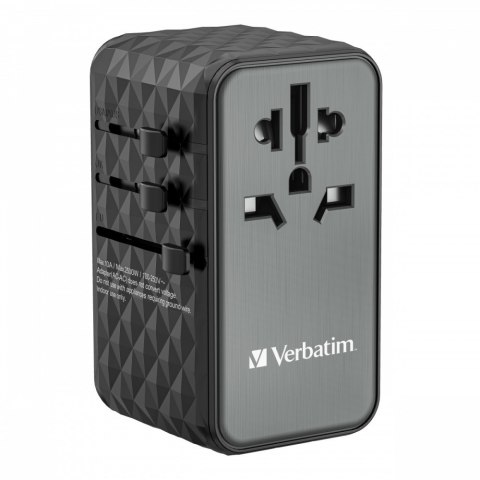 Verbatim Adapter podróżny UTA-06 32121 ładowarka GaN PD 100W, QC 4+, 2x USB-C, 2x USB-A, 180 krajów