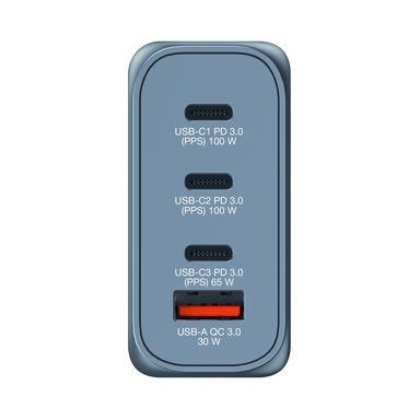 Verbatim Ładowarka GNC-100 32202 GaN 100W, 3xUSB-C,1x USB-A, QC 3.0, PD 3.0 UE / UK Verbatim Ładowarka GNC-100 32202 GaN 100W, 3xUSB-C,1x USB-A, QC 3.0, PD 3.0 UE / UK