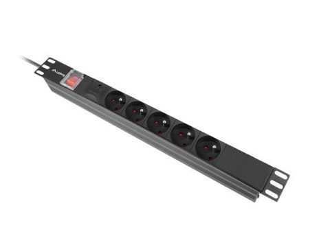 Lanberg Listwa zasilająca rack PDU 19 cali 1U 16A 5x230V 2m czarna Lanberg Listwa zasilająca rack PDU 19 cali 1U 16A 5x230V 2m czarna