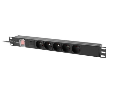 Lanberg Listwa zasilająca rack PDU 19 cali 1U 16A 5x230V 2m czarna Lanberg Listwa zasilająca rack PDU 19 cali 1U 16A 5x230V 2m czarna