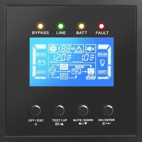 Qoltec Zasilacz awaryjny UPS 3-fazowy | 20kVA | 20kW | LCD | EPO | USB |Power factor 1.0