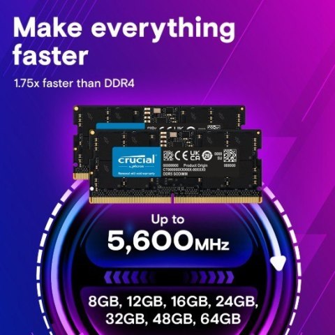 Crucial Pamięć DDR5 SODIMM 16GB/5600 (2*8GB) CL46 (16Gbit)
